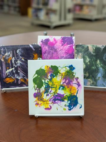 Image of 4 ink coaster examples