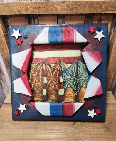 Fourth of July Busted Canvas