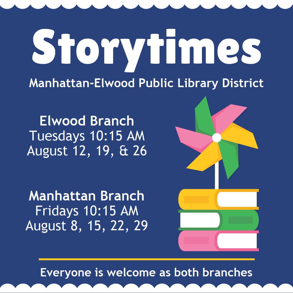 Storytimes in August